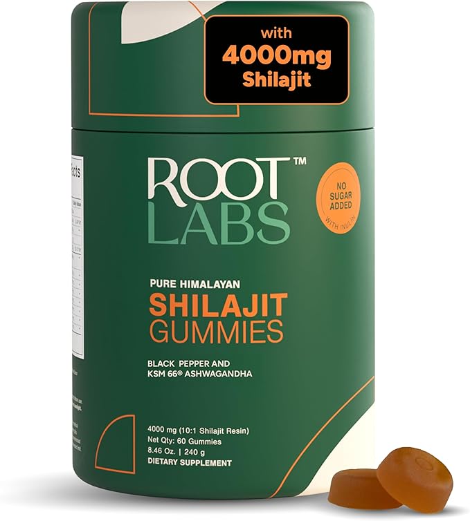 4000 Mg Pure Himalayan Shilajit Gummies With KSM - 66 Ashwagandha & Gokshura | 75% Fulvic Acid | Vegan & Sugar - Free - Showlu Well Nation Store
