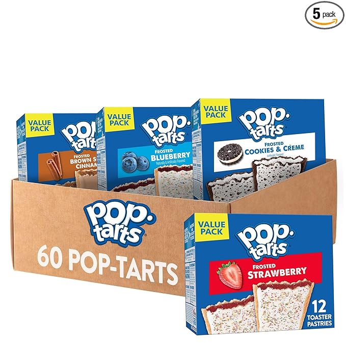 Pop-Tarts Toaster Pastries, Breakfast Foods, Kids Snacks, Variety Pack (60 Pop-Tarts)