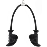 A tricep rope with ergonomic handles designed for cable machines and pulley systems, ideal for riders focused on strength training and overall performance.