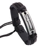 Vintage Cross Leather Rope Bracelet