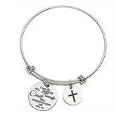 Christian Cross Scripture Charm Bracelet