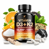 Fulimiks Vitamin D3 K2 Capsules, with Magnesium & Zinc, Support Bone & Dental, Heart, Cardiovascular Health, Immune Defense