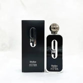A 100ml unisex perfume from Showlu Well Nation Store with a long-lasting fragrance is displayed against a white background. The black bottle and box feature bold silver text.