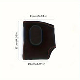 A black rectangular Portable Electric Wireless Vibration Heating Foot Massager from Showlu Well Nation Store with orange stitching, rounded protective area, 17x15 cm size, and 10 cm opening is displayed on a white background.