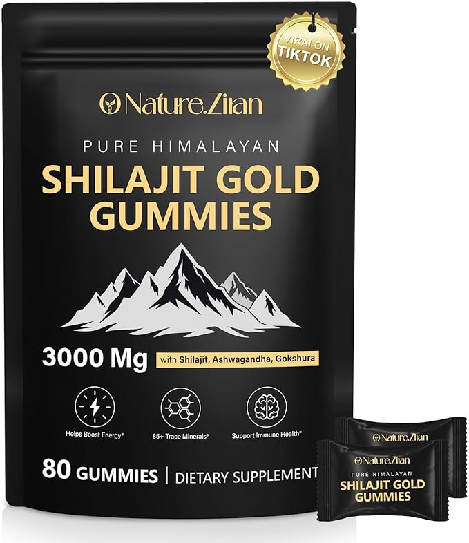 Shilajit Gummies for Men & Women - Pure Himalayan Shilajit Gold Gummies Rich in Ashwagandha, Gokshura with 85+ Minerals, Authentic Flavor, 100% Natural, 80 Gummies - Showlu Well Nation Store