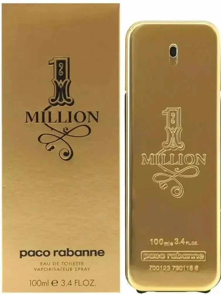 1 Million By Paco Rabanne men's eau de toilette tester 3.4 fl oz gold bottle and box