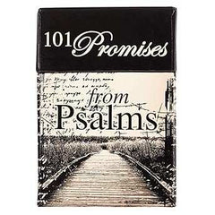101 Promises from Psalms inspirational cards box set with scripture verses and elegant black and cream design