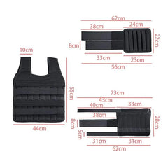 15 - 50kg Adjustable Weight Vest Weighted Fitness Training Set With Steel Plate Weighted Bracelet Ankle Bodybuilding Accessories - Showlu Well Nation Store