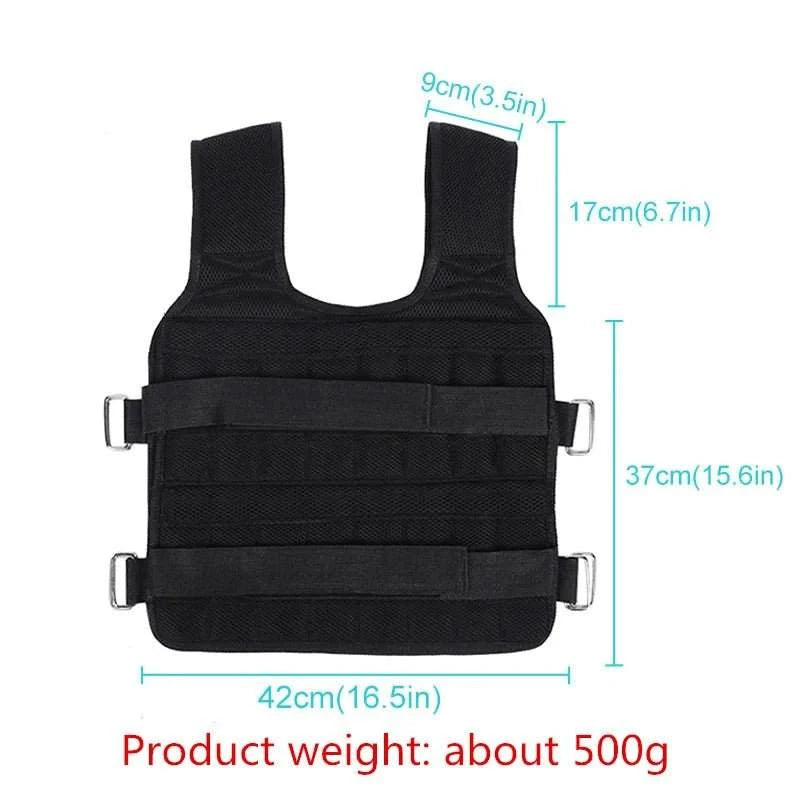 20KG Loading Weight Vest Boxing Train Fitness Equipment Gym Adjustable Waistcoat Exercise Sanda Sparring Protect Sand Clothing - Showlu Well Nation Store