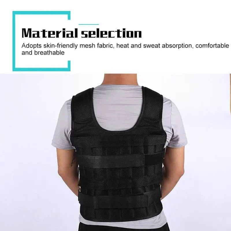 20KG Loading Weight Vest Boxing Train Fitness Equipment Gym Adjustable Waistcoat Exercise Sanda Sparring Protect Sand Clothing - Showlu Well Nation Store