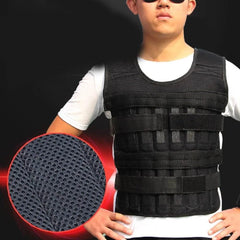 20kg Loading Weighted Vest Adjustable Loading Weight Jacket Boxing Running Sling Weight Training Workout Fitness Exercise Vest - Showlu Well Nation Store