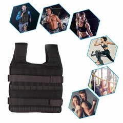 20kg Loading Weighted Vest Adjustable Loading Weight Jacket Boxing Running Sling Weight Training Workout Fitness Exercise Vest - Showlu Well Nation Store