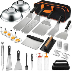 35PCS Griddle Accessories Kit, Flat Top Grill Accessories Set for Blackstone and Camp Chef, Grill Spatula Set with Enlarged Spatulas, Basting Cover, Scraper for Outdoor Barbecue - Showlu Well Nation Store