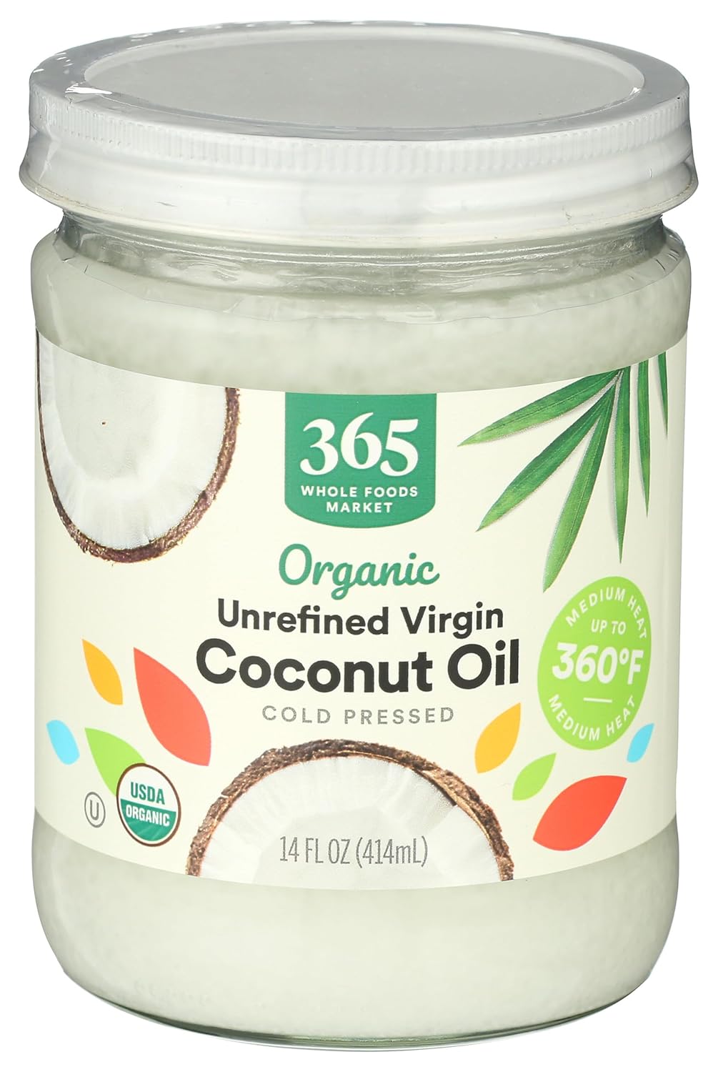 365 by Whole Foods Market, Organic Unrefined Coconut Oil Virgin, 14 Fl Oz - Showlu Well Nation Store