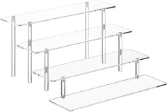 4 Tier Acrylic Perfume Organizer Stand, Clear Display Risers for Perfume, Cologne, Cosmetic, Skincare, Funko POP, Dessert Display, Cupcake Stand Holder - Showlu Well Nation Store