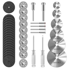 44pcs Cutting Wheel Set Compatible with Plastic for Rotary Tool, HSS Circular Saw Blades 6pcs, Resin Cutting Discs 20pcs, 545 Diamond Cutting Wheels 10psc with 2 Screwdrivers - Showlu Well Nation Store