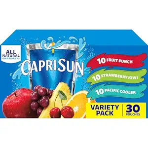 Fruit Punch, Strawberry Kiwi and Pacific Cooler Flavored Juice Drink Blend Variety Pack, 30 ct Box, 6 fl oz Pouches