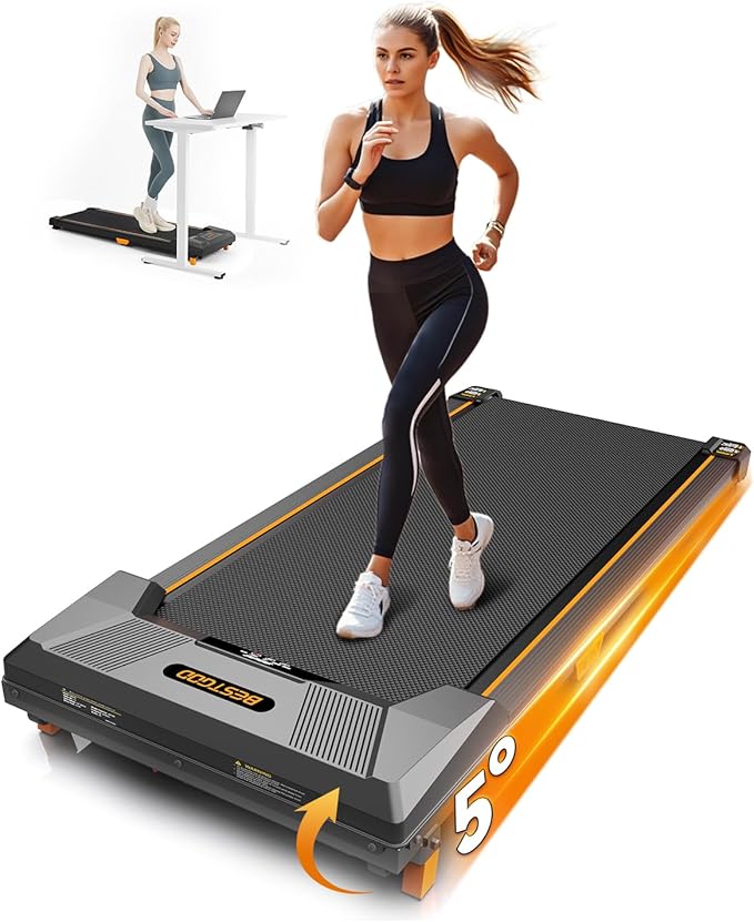 Walking Pad Treadmill, BestGod Incline Under Desk Treadmill 330lbs Capacity, 2.5HP Portable Treadmills for Home, Compact Treadmills Mini Walking Pad, Running Machine with Remote Control