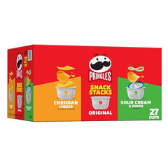 Potato Crisps Chips, On-the-Go Snacks, Snack Stacks, Variety Pack, 19.3oz Box (27 Cups)