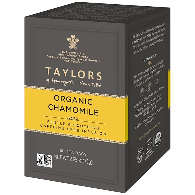 Organic Chamomile Herbal Tea, 50 Teabags