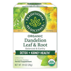 Organic Dandelion Leaf & Root Herbal Tea (Pack of 1), Supports Kidney Function and Healthy Digestion, 16 Tea Bags Total