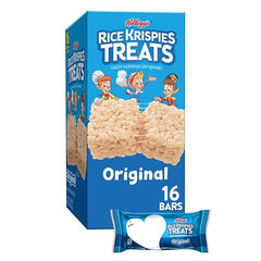 Marshmallow Snack Bars, Kids Snacks, Lunch Snacks, Original, 12.4oz Box (16 Bars)