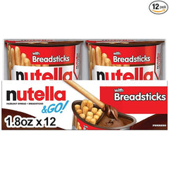 Bulk 12 Pack, Hazelnut and Cocoa Spread with Breadsticks, Stocking Stuffers, Snack Cups, 1.8 oz Each