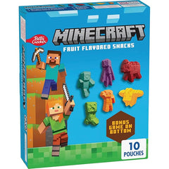 Minecraft Fruit Flavored Kids Snacks, Fat Free and Gluten Free Snack, 8 oz (10 Pouches)