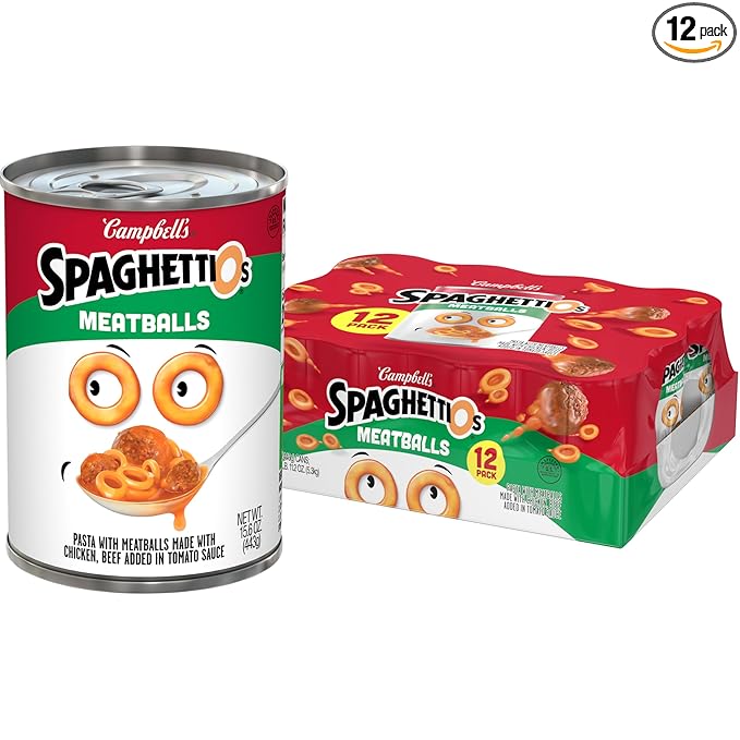 Canned Pasta with Meatballs, 15.6 oz Can (12 Pack)