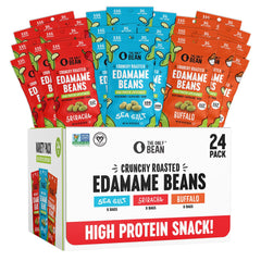 The Crunchy Roasted Edamame - Healthy Snacks for Adults and Kids (Variety Pack), Low Carb Keto Snack Food, Vegan Gluten Free High Protein Snacks (11g), Office Snack, 0.9oz 24 pack