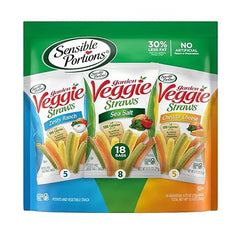 Portions Garden Veggie Snacks - Veggie Straws Variety Pack, 18ct Polybag (Pack of 1)