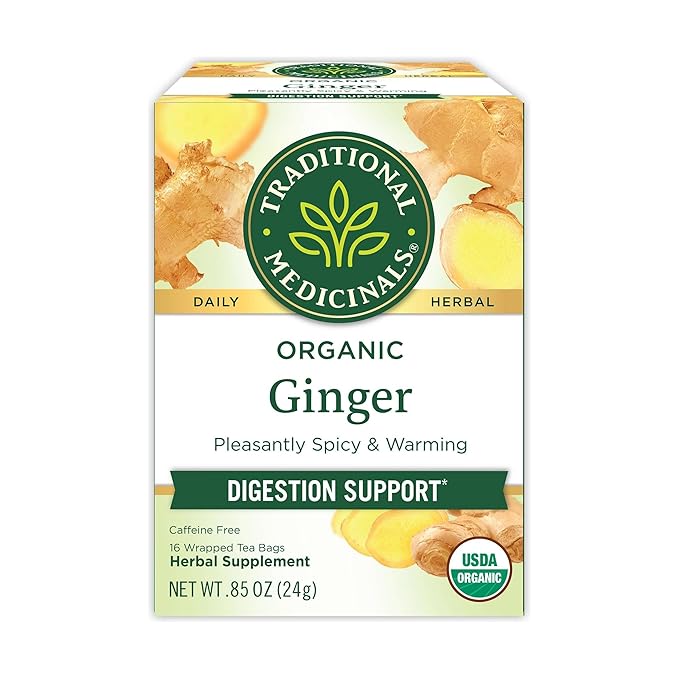 Tea, Organic Ginger, Healthy Digestion, Pleasantly Spicy & Warming, 16 Tea Bags