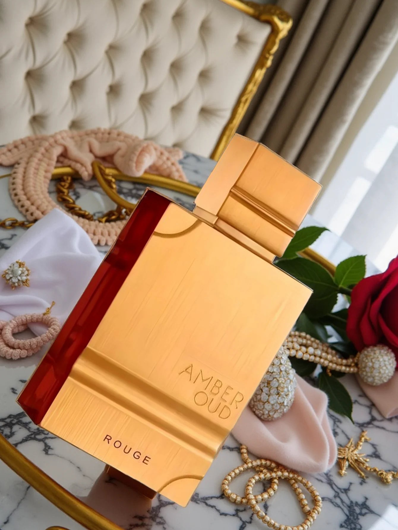 Al Haramain Amber Oud Rouge Eau de Parfum – Bold Amber Floral Scent for Night Out, Date, or Party Wear – Unisex Elegance