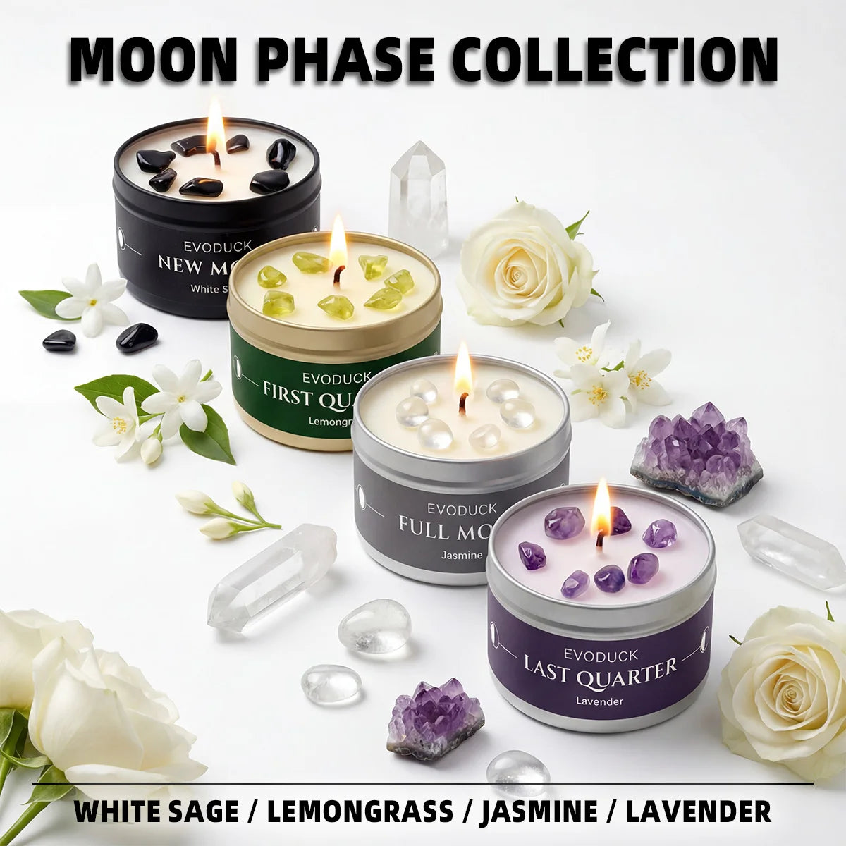 New Moon Crystal Energy Scented Candle