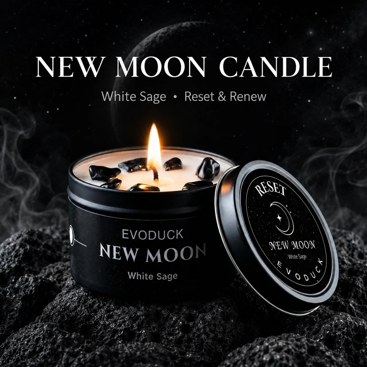 New Moon Crystal Energy Scented Candle