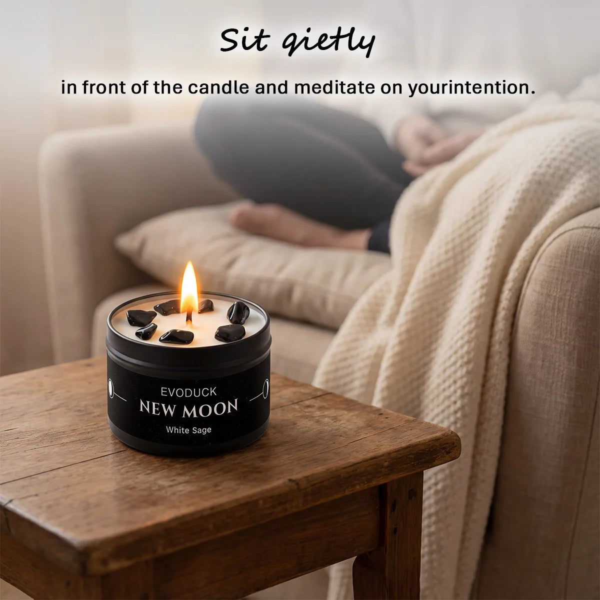 New Moon Crystal Energy Scented Candle