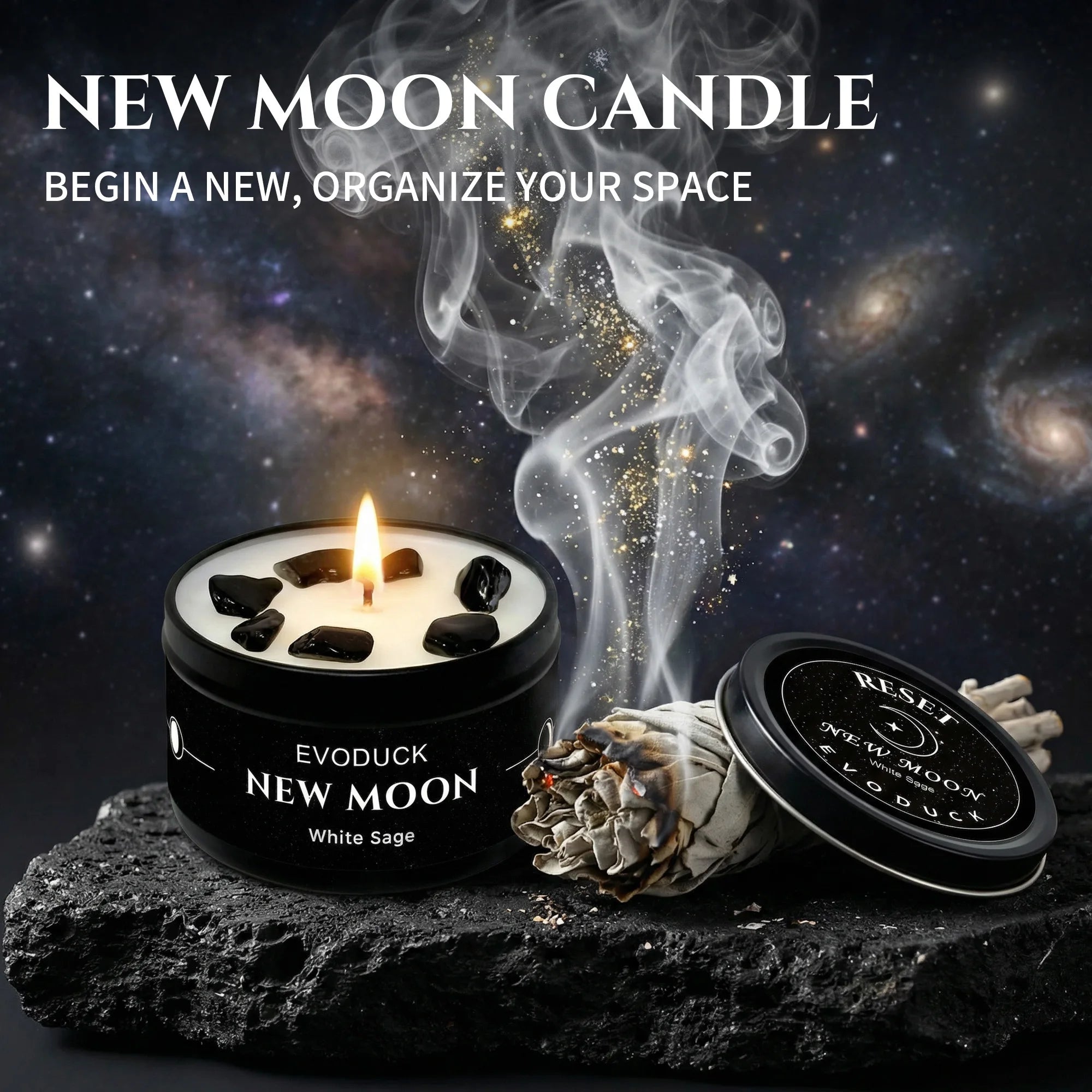 New Moon Crystal Energy Scented Candle