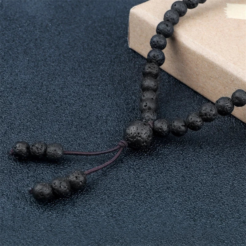 Natural Lava Stone Mala Bracelet