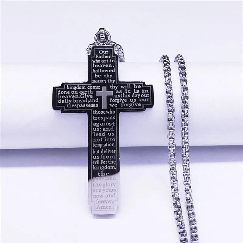 Christian Bible Cross Pendant Necklace