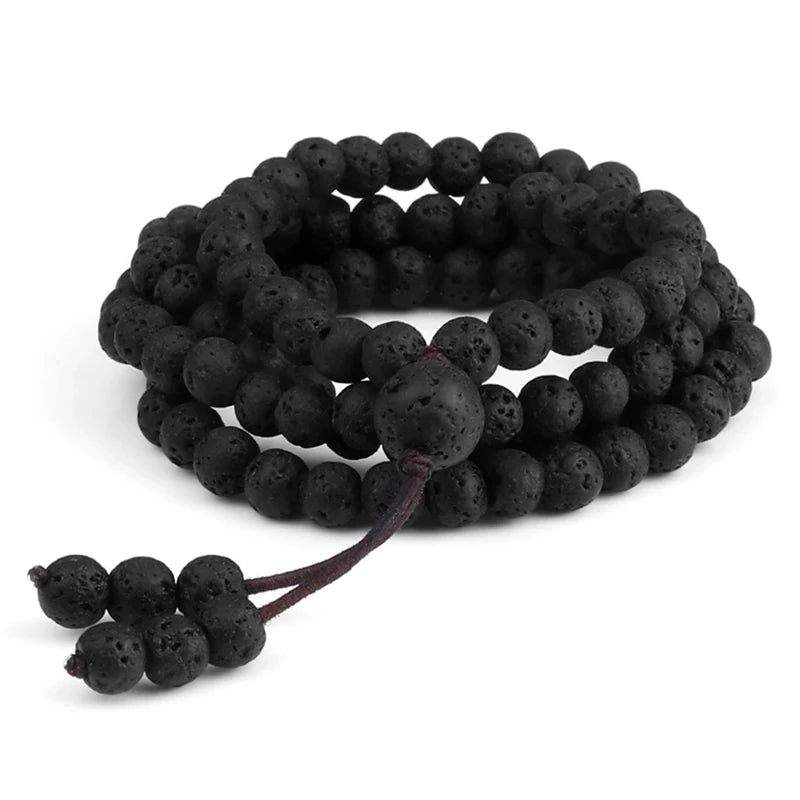Natural Lava Stone Mala Bracelet