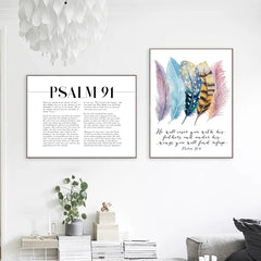 Psalm 91 Bible Verse Canvas Wall Art