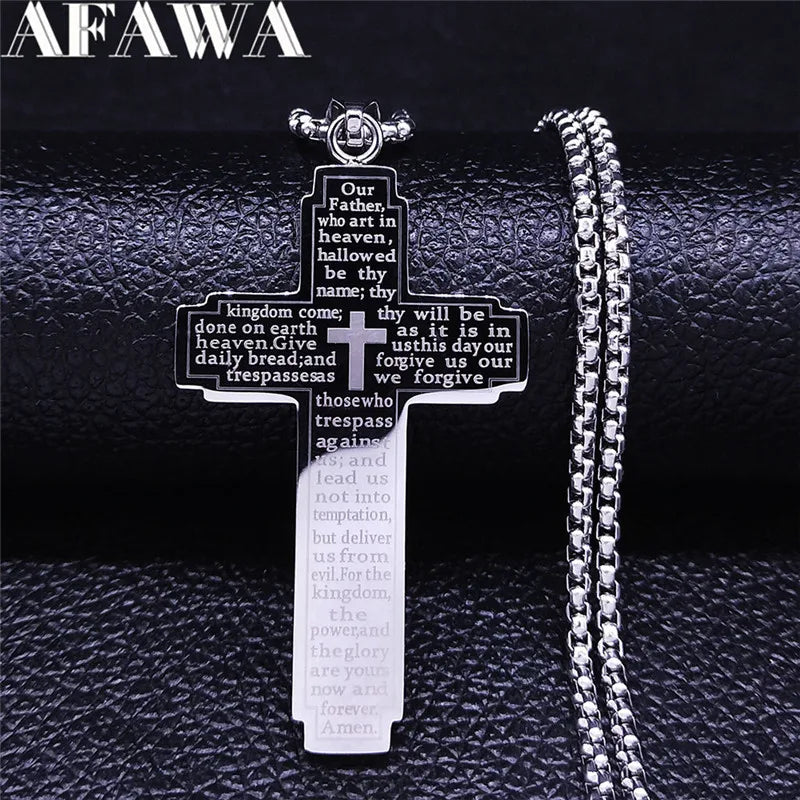 Christian Bible Cross Pendant Necklace