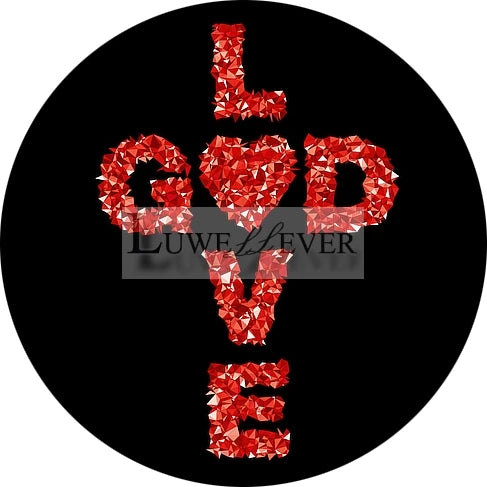 God Bless Cross Glass Jewelry Cabochons