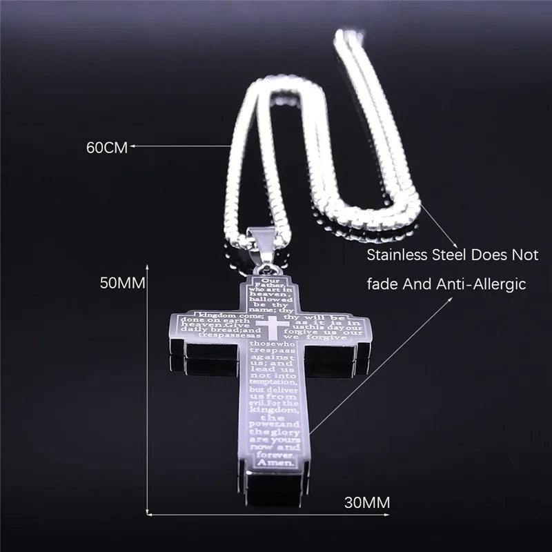 Christian Bible Cross Pendant Necklace