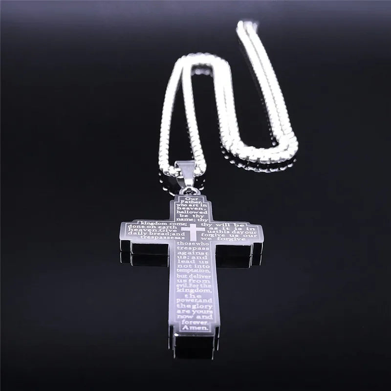 Christian Bible Cross Pendant Necklace