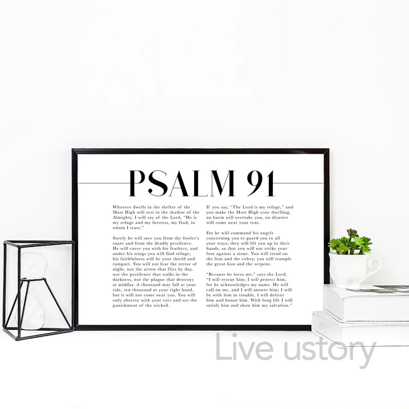Psalm 91 Bible Verse Canvas Wall Art