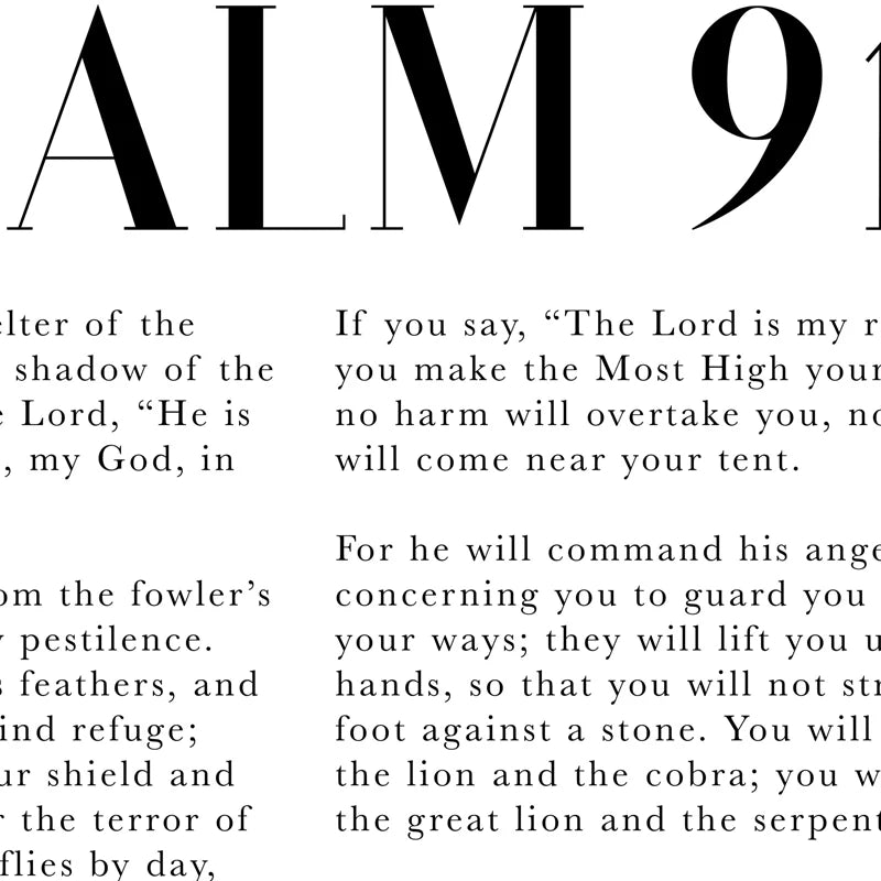 Psalm 91 Bible Verse Canvas Wall Art