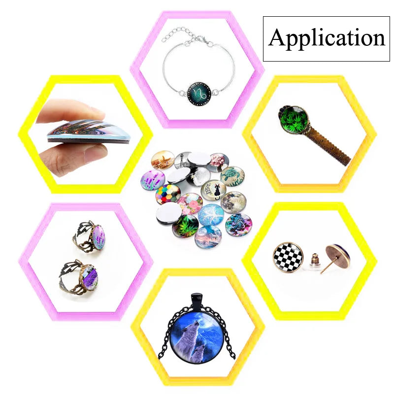 God Bless Cross Glass Jewelry Cabochons