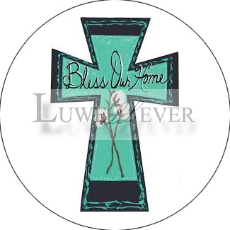 God Bless Cross Glass Jewelry Cabochons