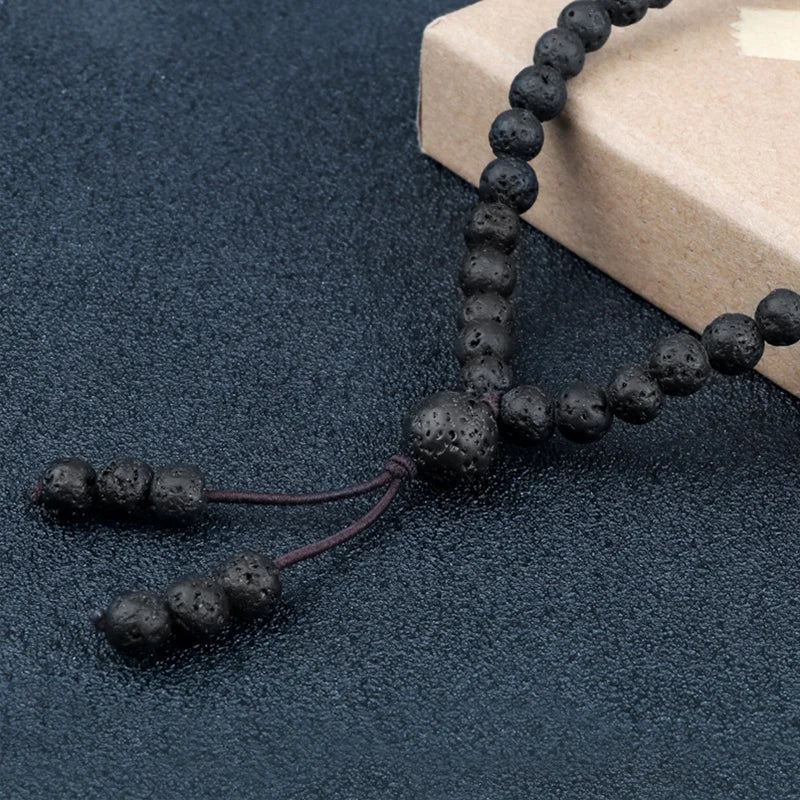 Natural Lava Stone Mala Bracelet